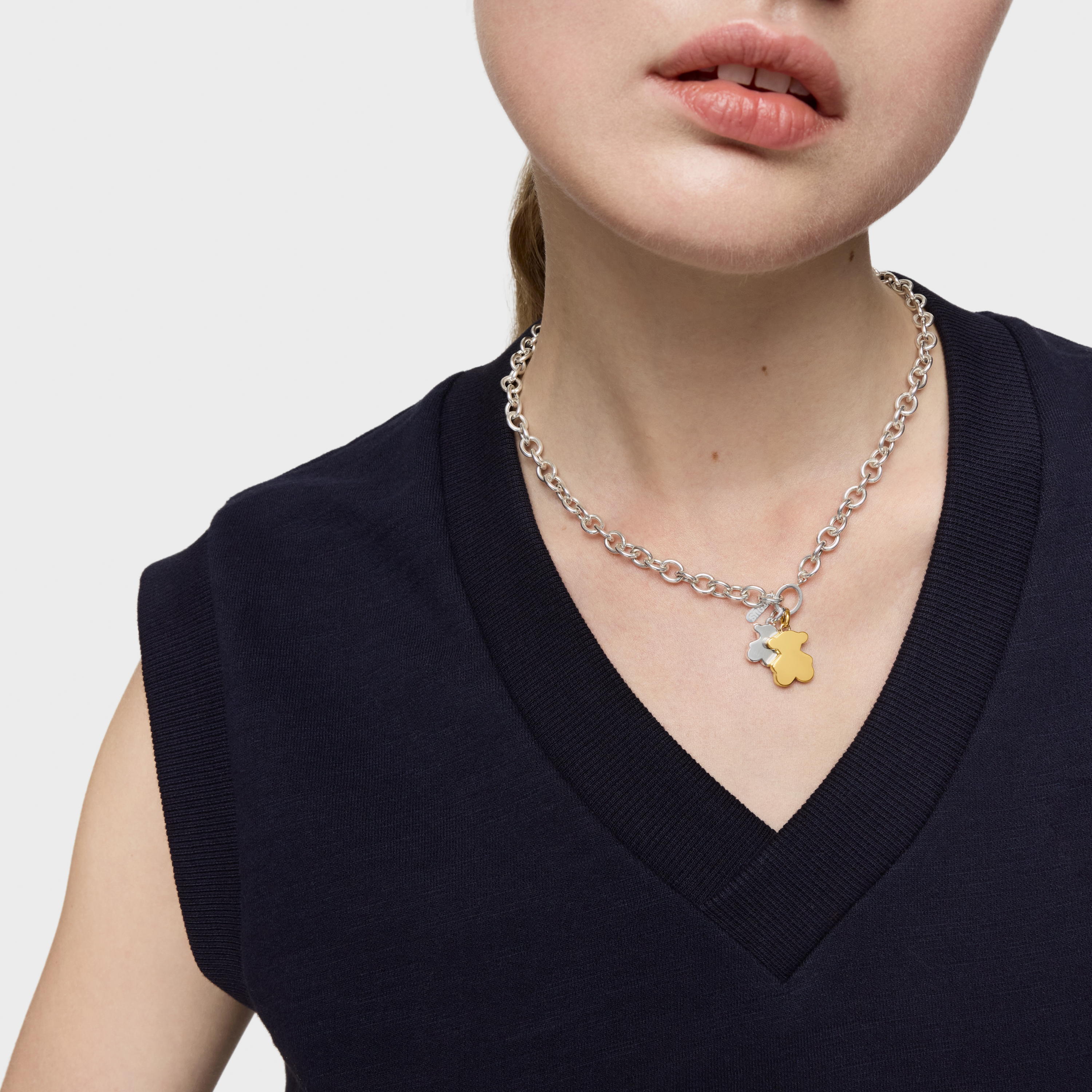 Small 16mm 18K gold vermeil bear Pendant Sweet Dolls