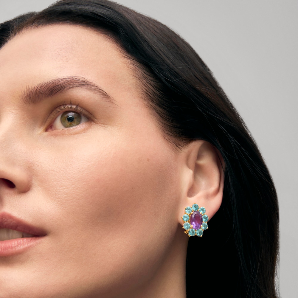 Pendientes de oro con amatista y apatito TOUS ATELIER