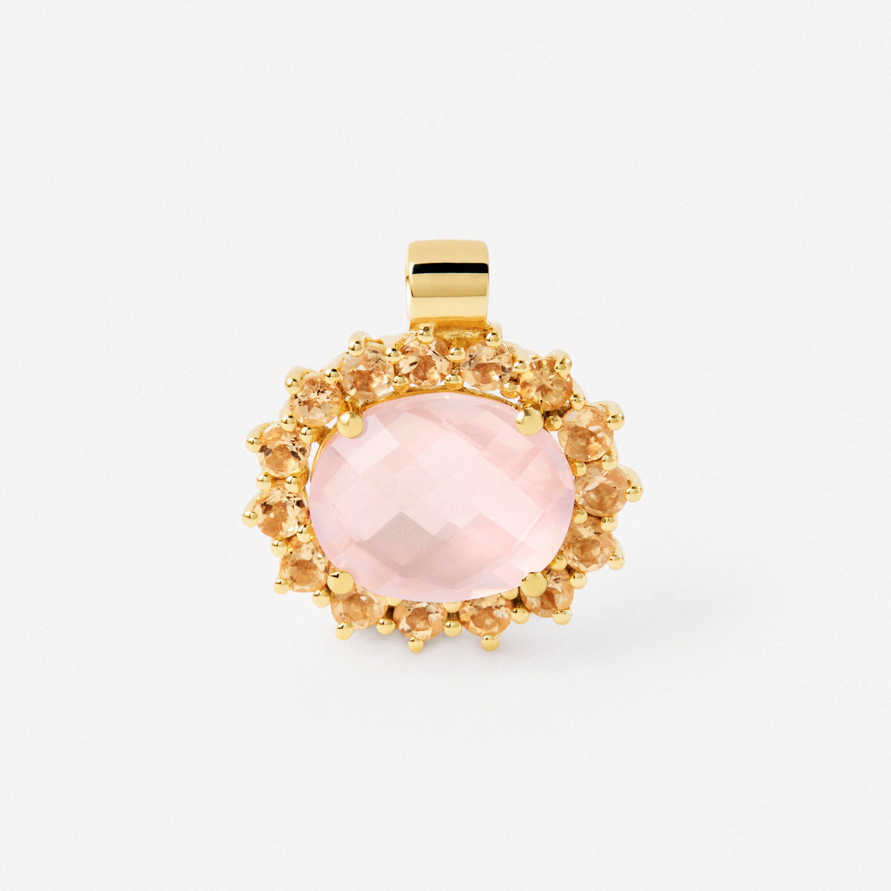 Gold pendant with rose quartz and citrine TOUS ATELIER