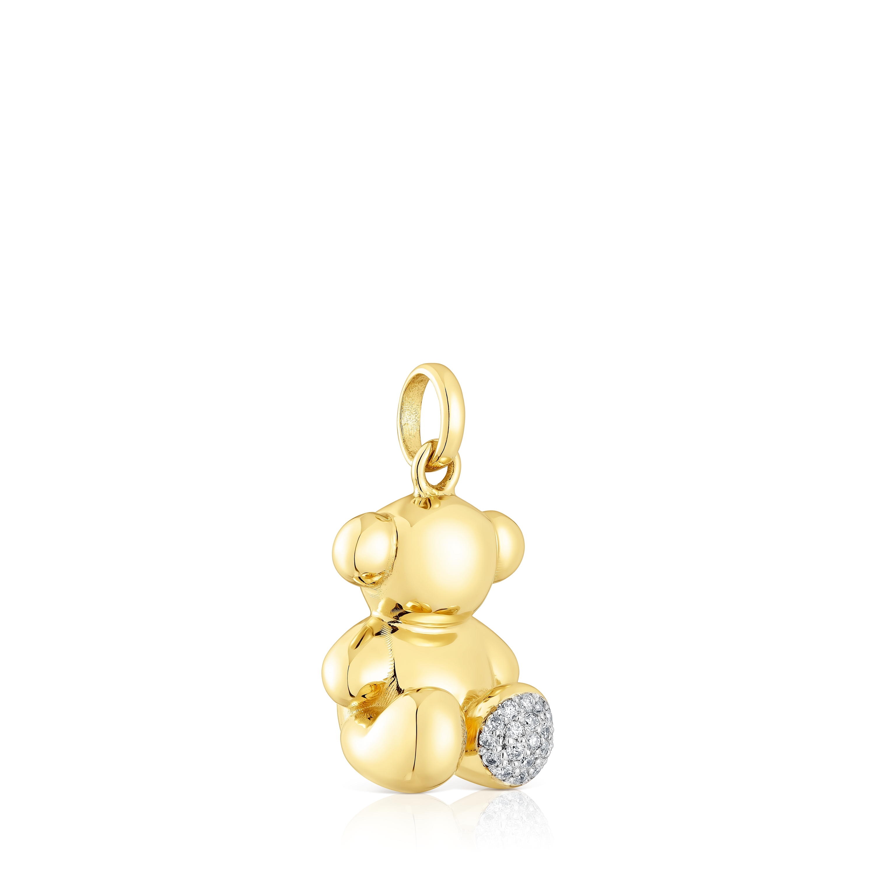 0,08ct-diamond and gold Bold Bear pendant