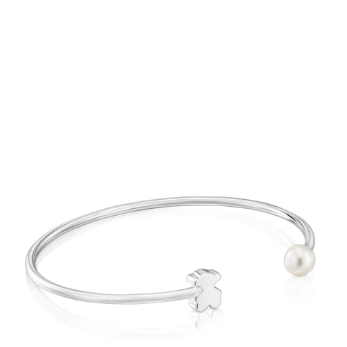 Silver Bangle with cultured pearl Sweet Dolls