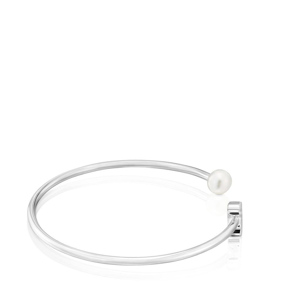 Silver Bangle with cultured pearl Sweet Dolls image number 1