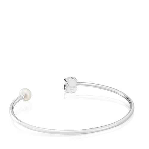 Silver Bangle with cultured pearl Sweet Dolls