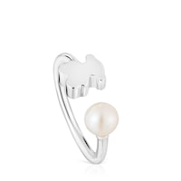 Silver Open ring with cultured pearl Sweet Dolls
