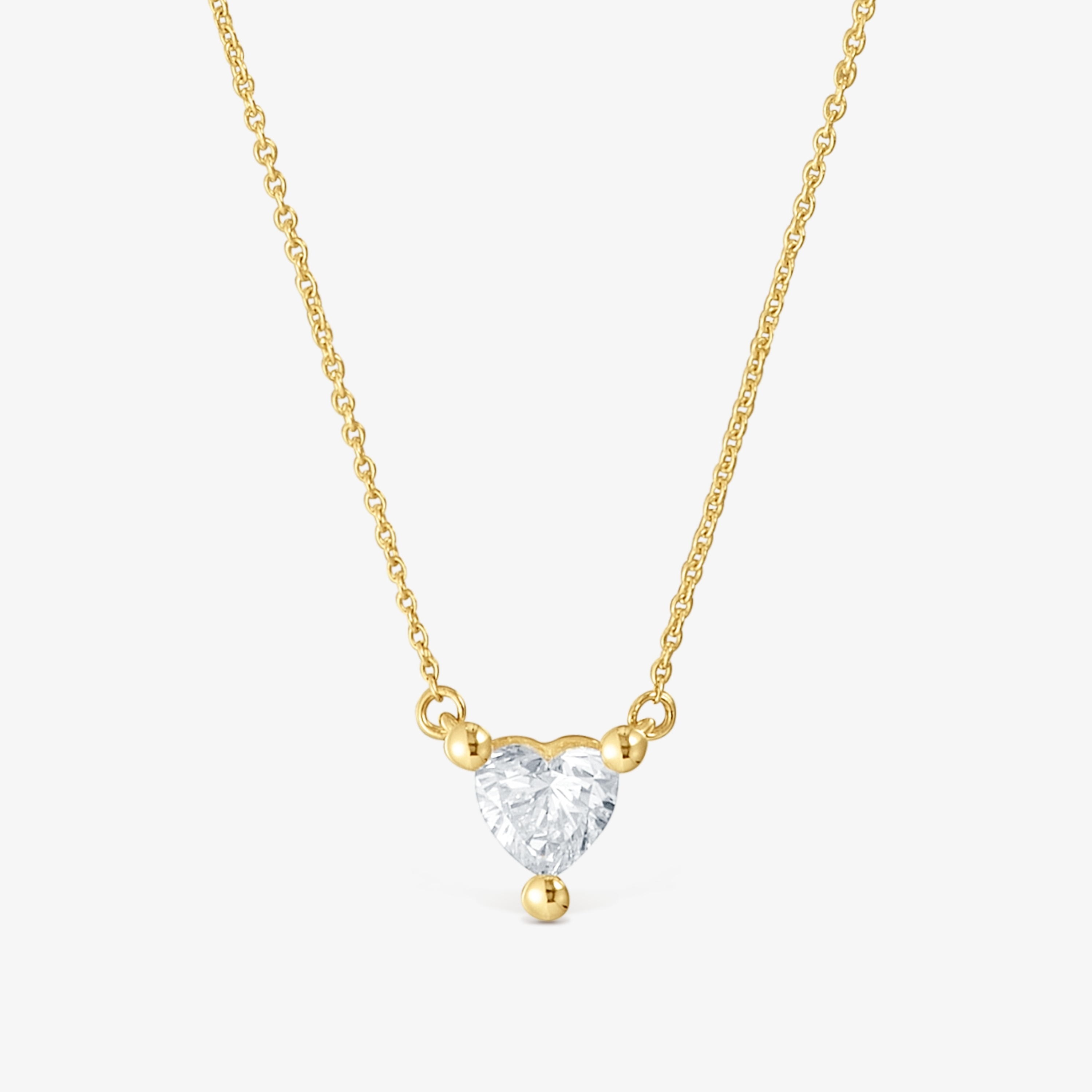 Short 18K solid gold Necklace with lab-grown diamond Garden Of Love LGD