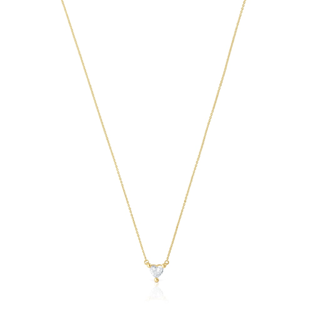Short gold Necklace with lab-grown diamond Garden Of Love LGD