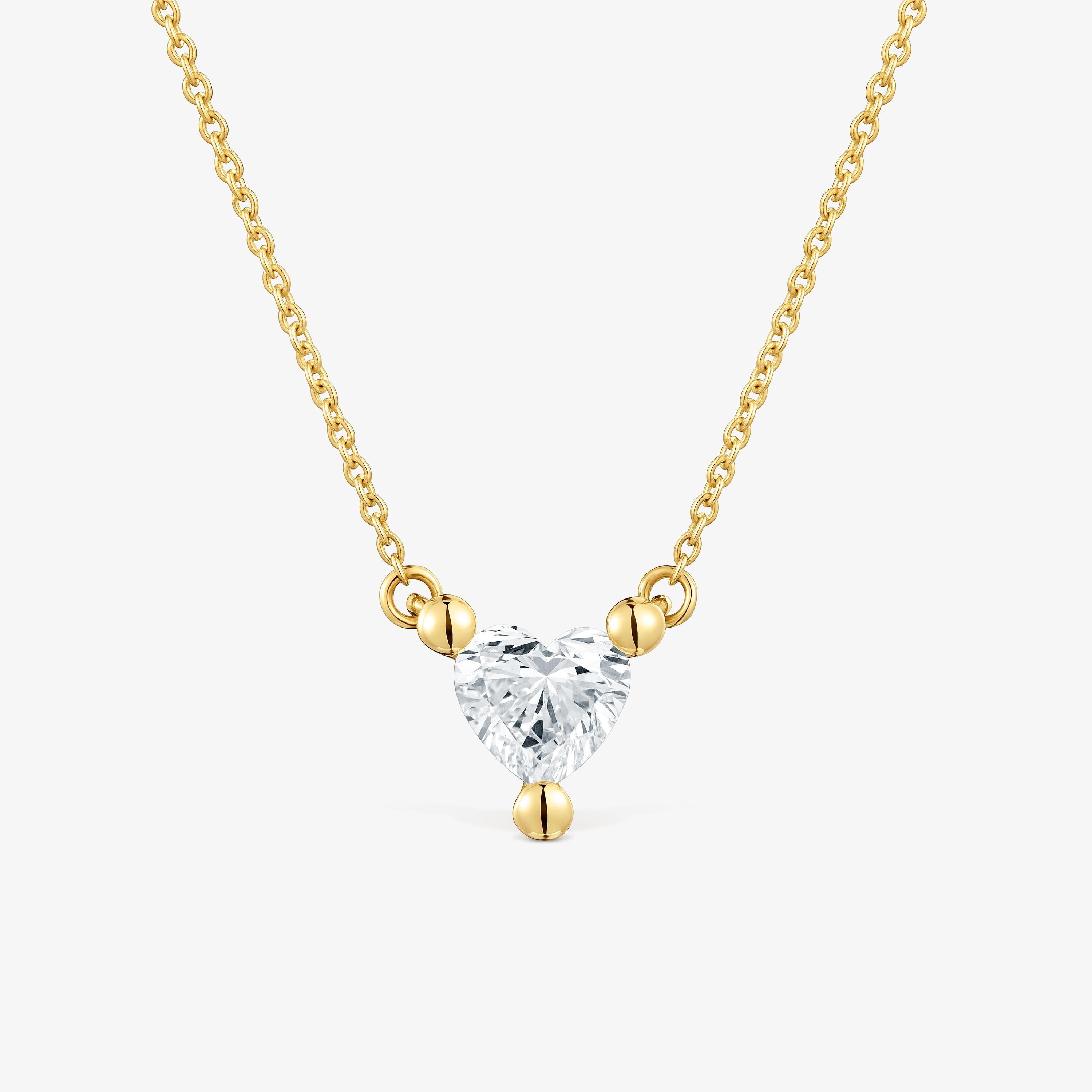 Short 18K solid gold Necklace with lab-grown diamond Garden Of Love LGD
