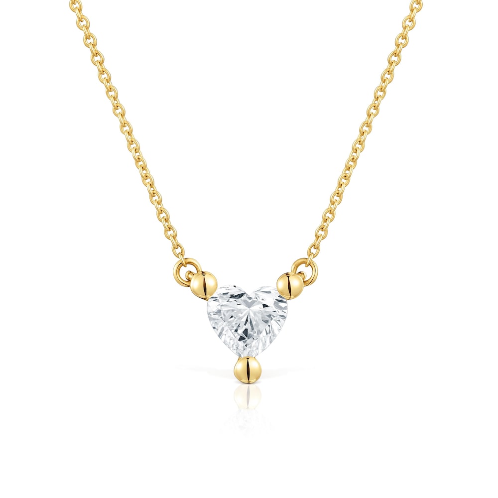 Short gold Necklace with lab-grown diamond Garden Of Love LGD