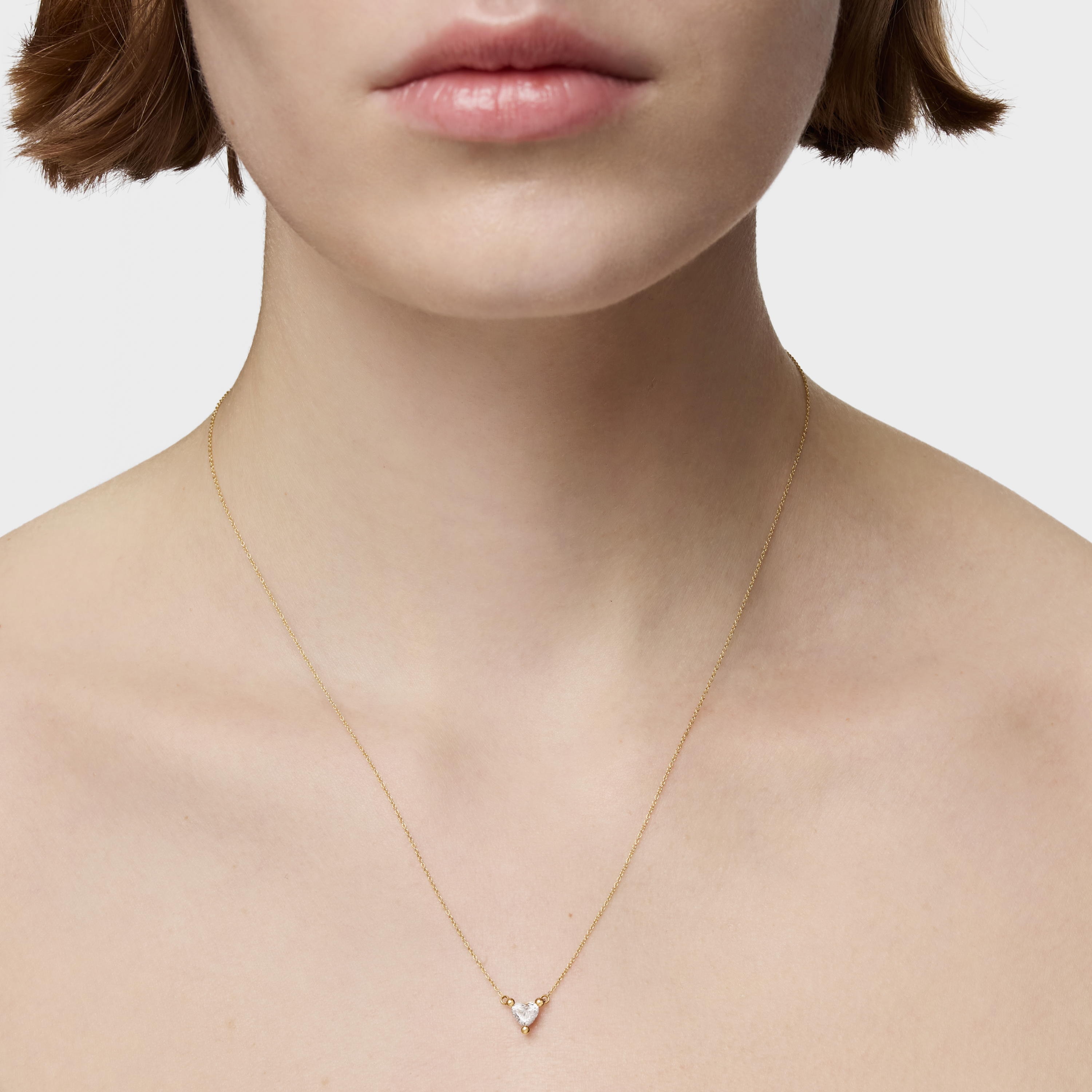Short 18K solid gold Necklace with lab-grown diamond Garden Of Love LGD