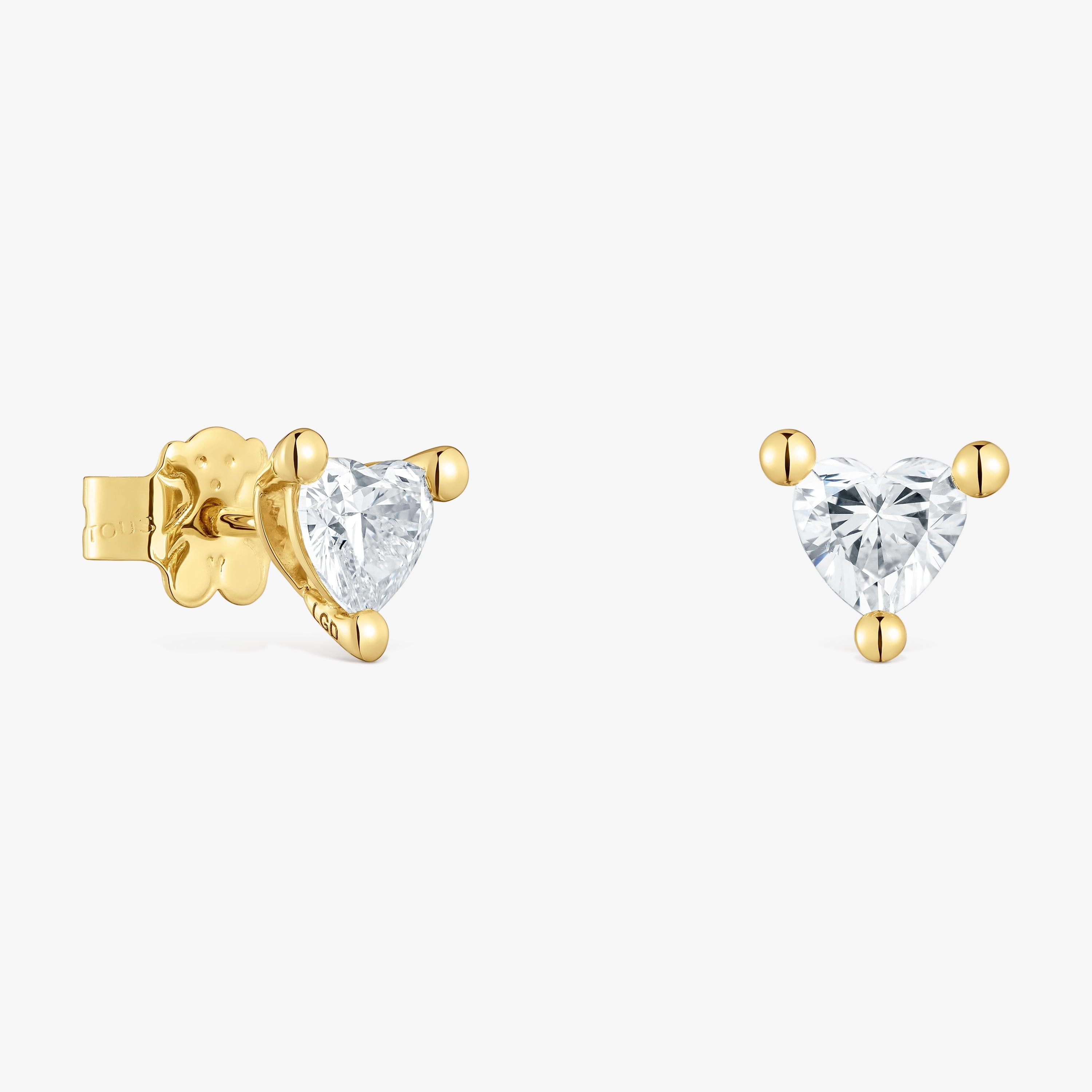 18K solid gold Earrings with lab-grown diamonds Garden Of Love LGD