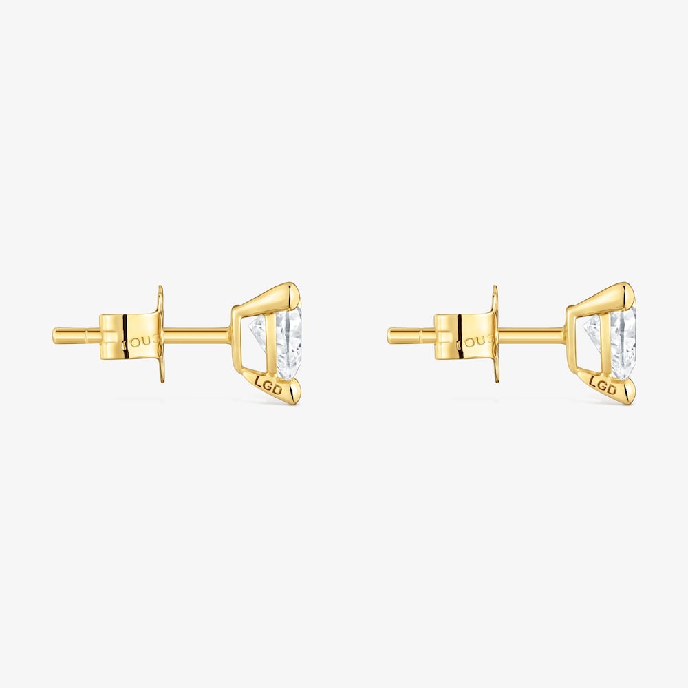 18K solid gold Earrings with lab-grown diamonds Garden Of Love LGD