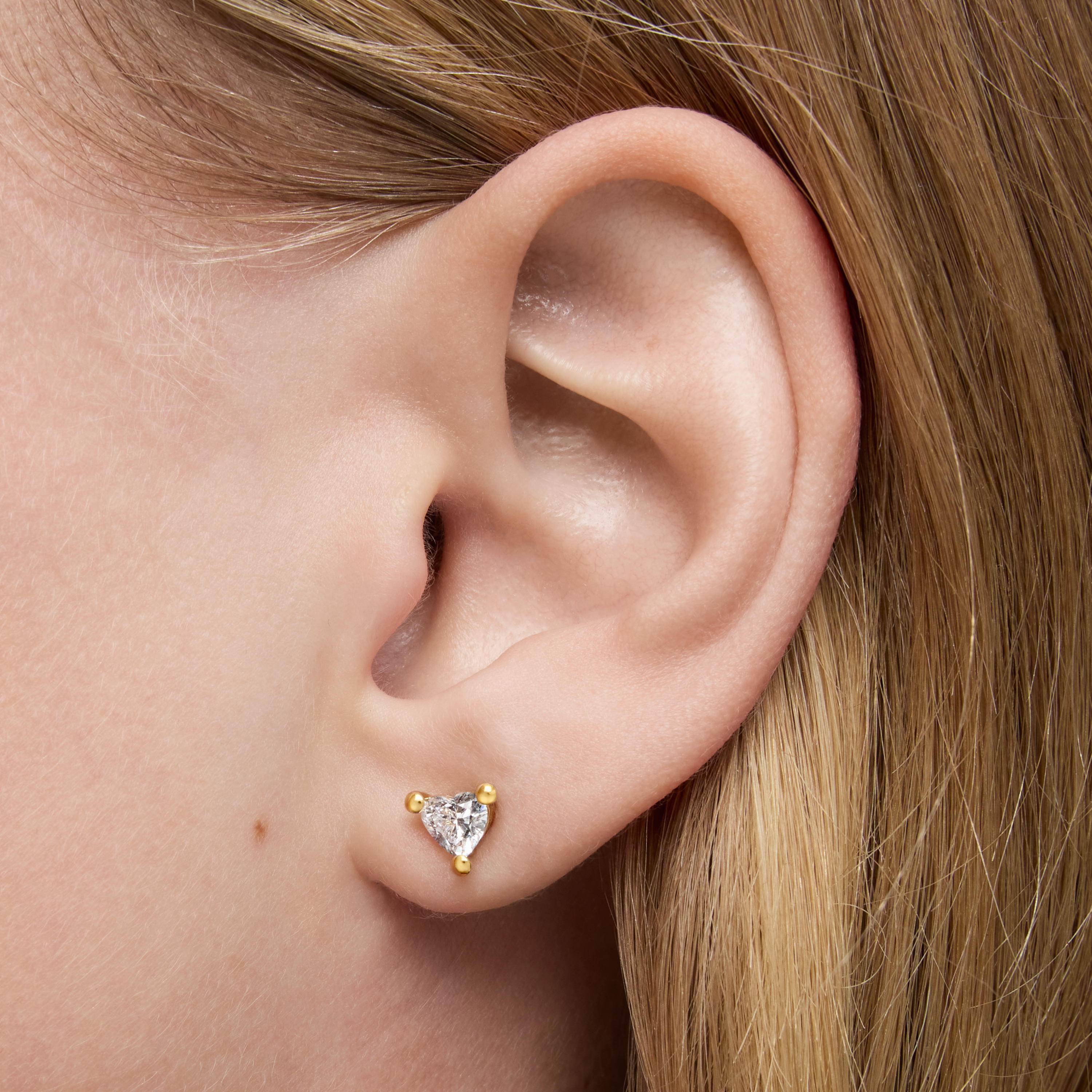 18K solid gold Earrings with lab-grown diamonds Garden Of Love LGD