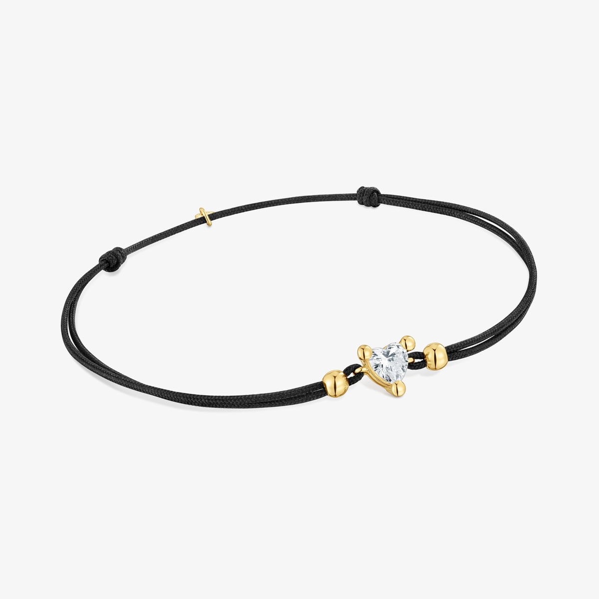 Tous - Pulsera De Oro Con Diamante Creado En Laboratorio Y Nylon Negro Garden Of Love Lgd - Negro