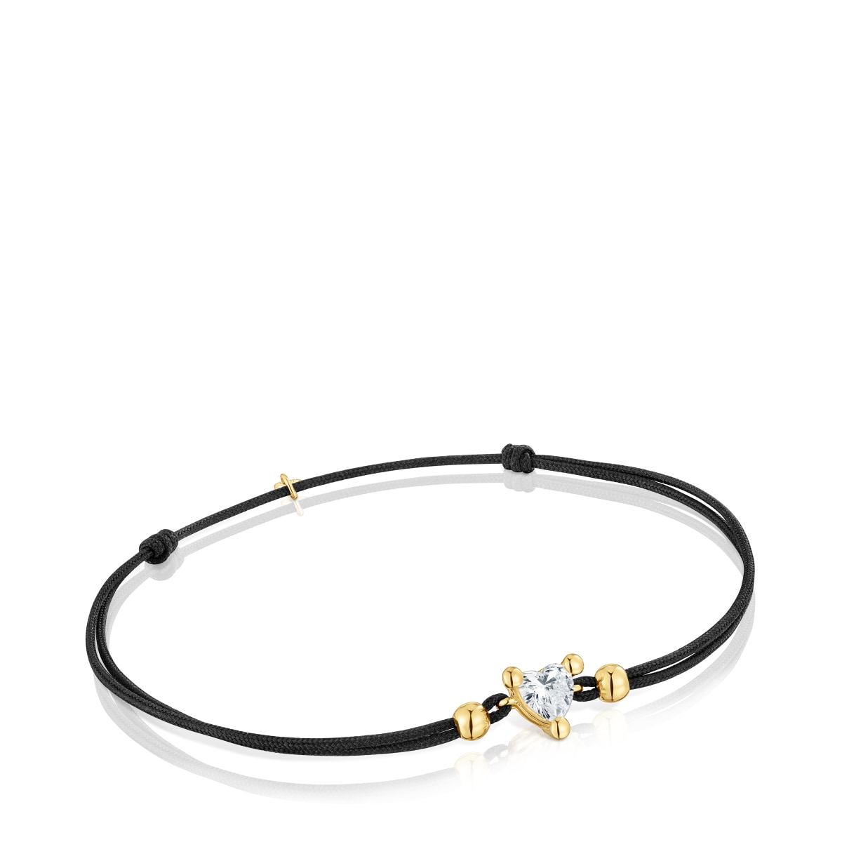 Gold Bracelet with lab-grown diamond and black nylon Garden Of Love LGD