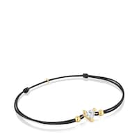 Gold Bracelet with lab-grown diamond and black nylon Garden Of Love LGD