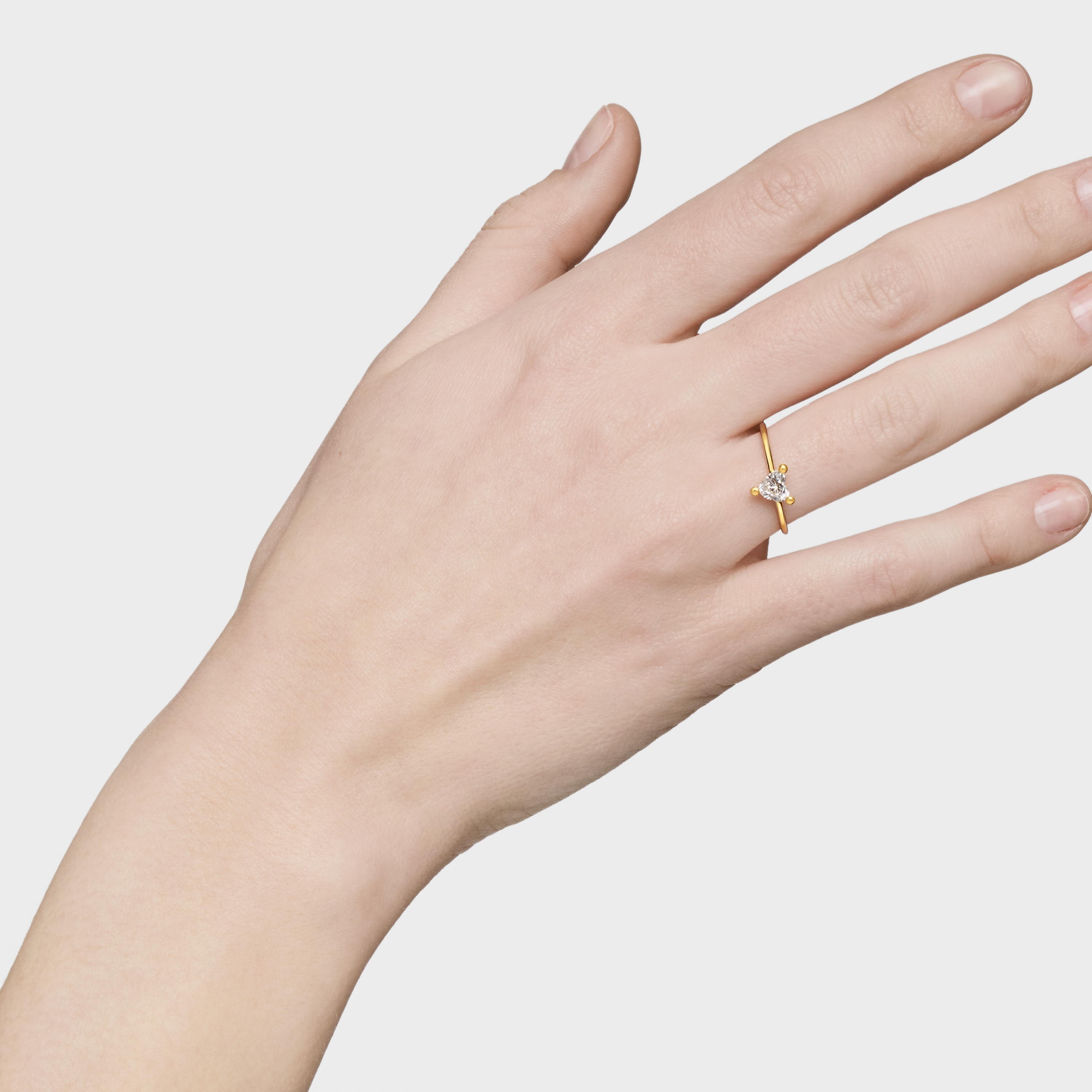 18K solid gold Ring with lab-grown diamond Garden Of Love LGD