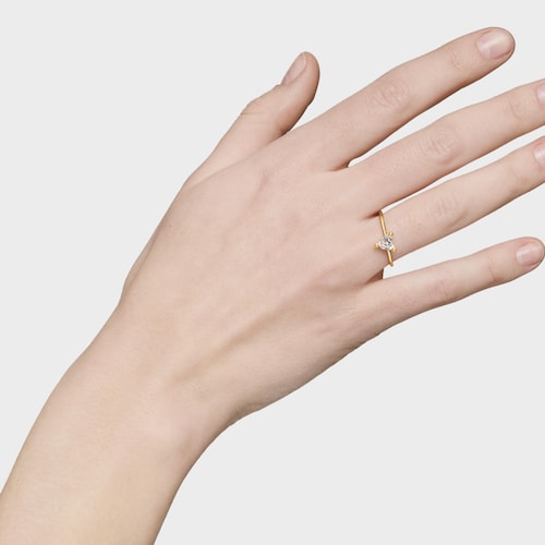 Gold Ring with lab-grown diamond Garden Of Love LGD