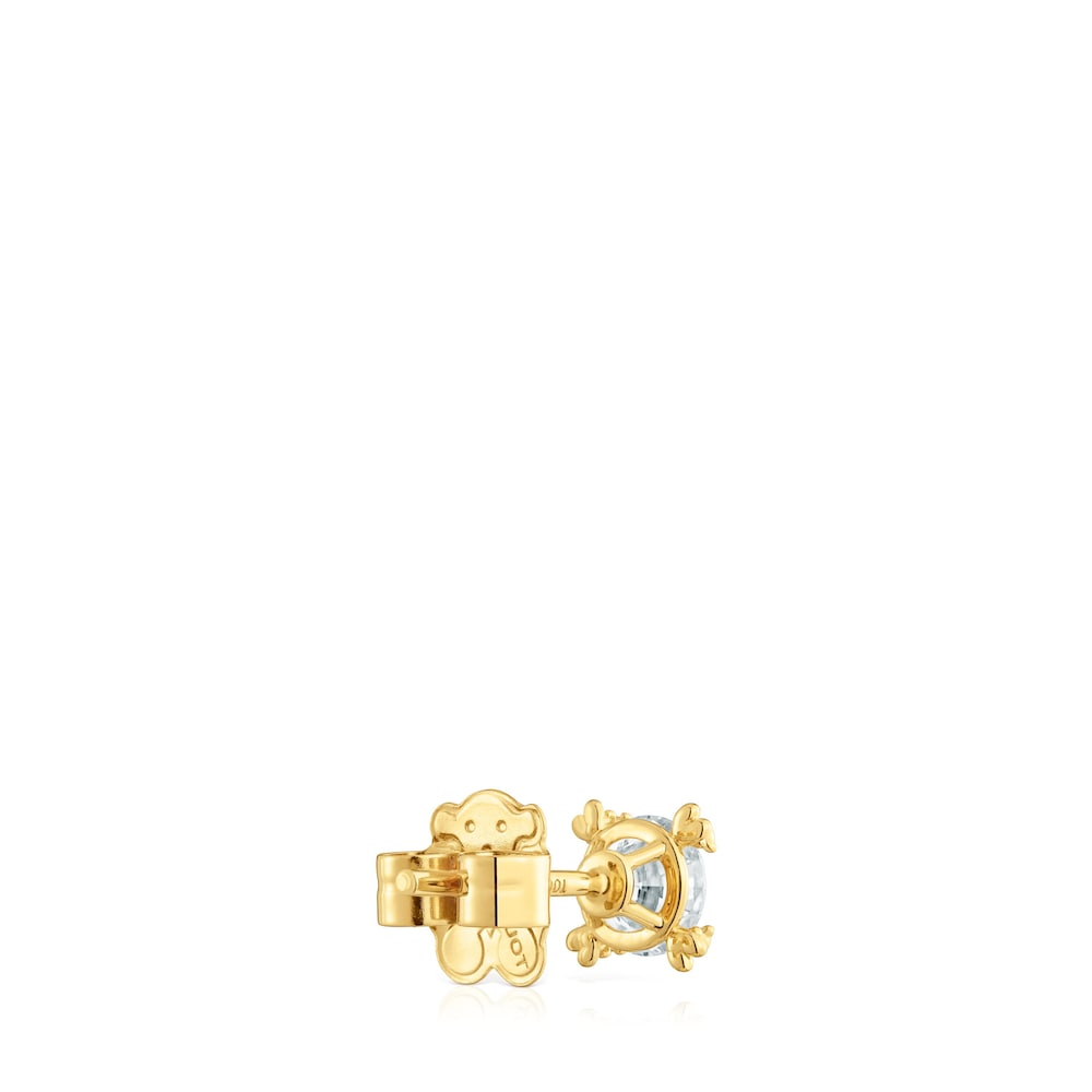 Pendiente individual con baño de oro 18 kt sobre plata y diamantes creados en laboratorio Color Pills image number 2