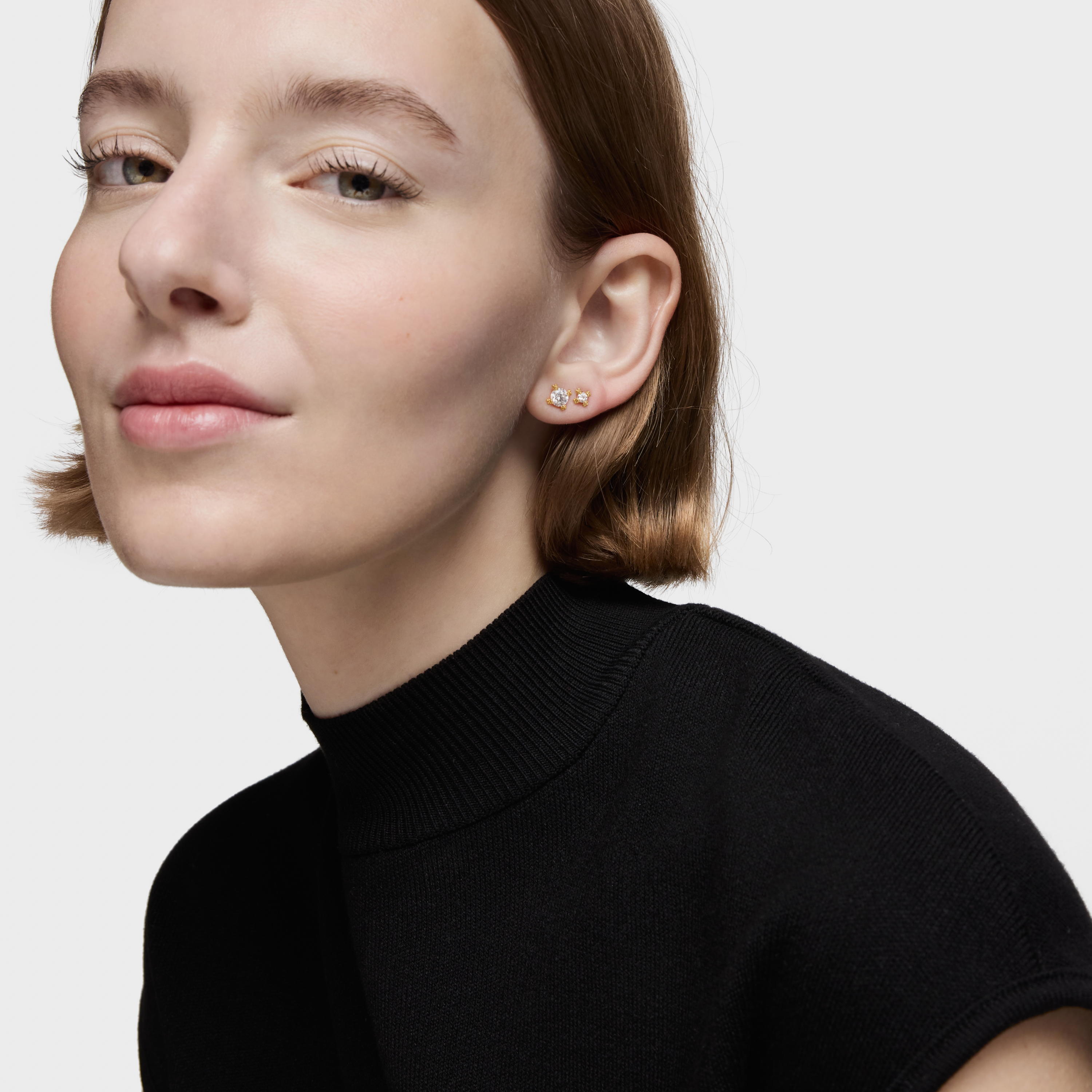 18K gold vermeil single Earring with lab-grown diamonds Color Pills