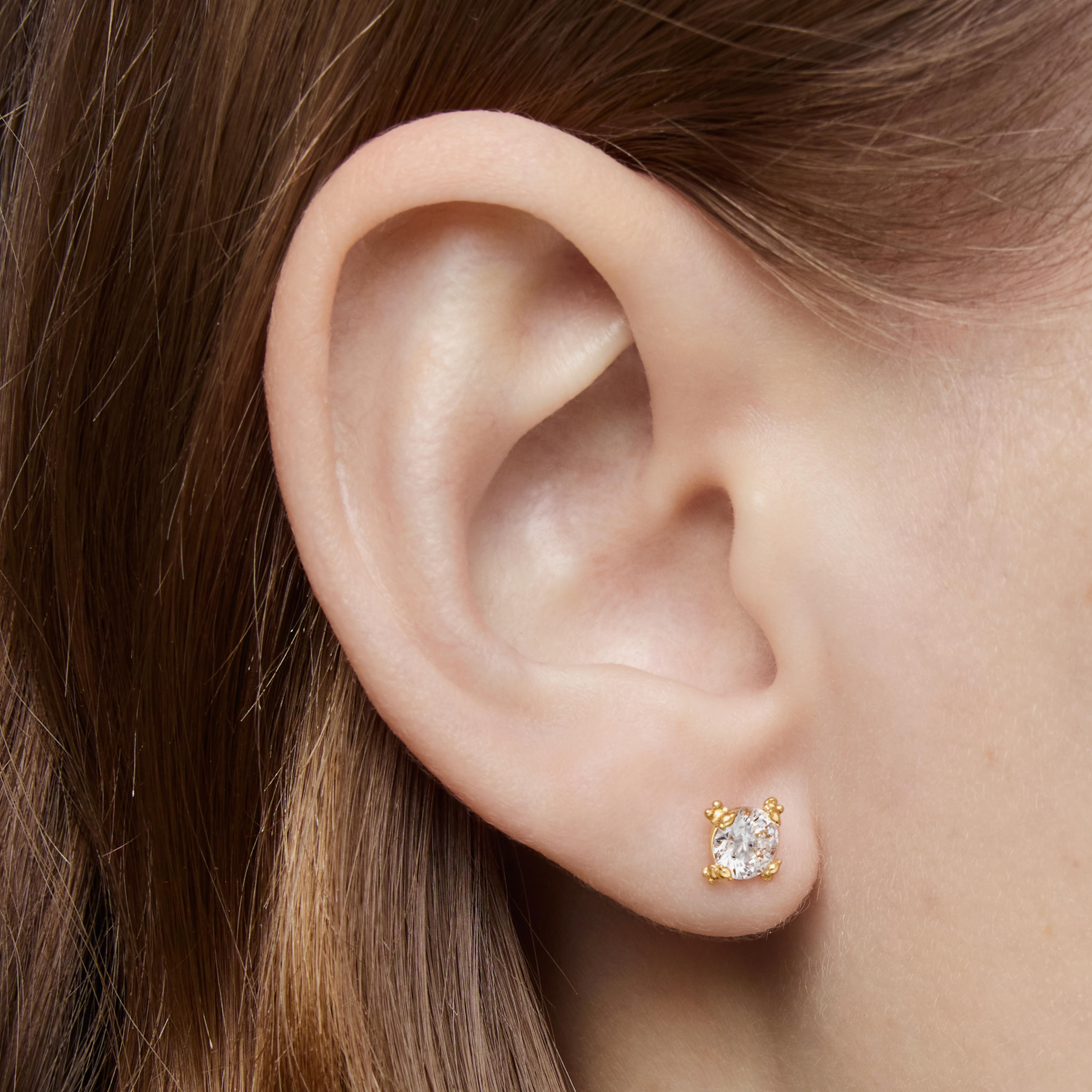 18K gold vermeil single Earring with lab-grown diamonds Color Pills