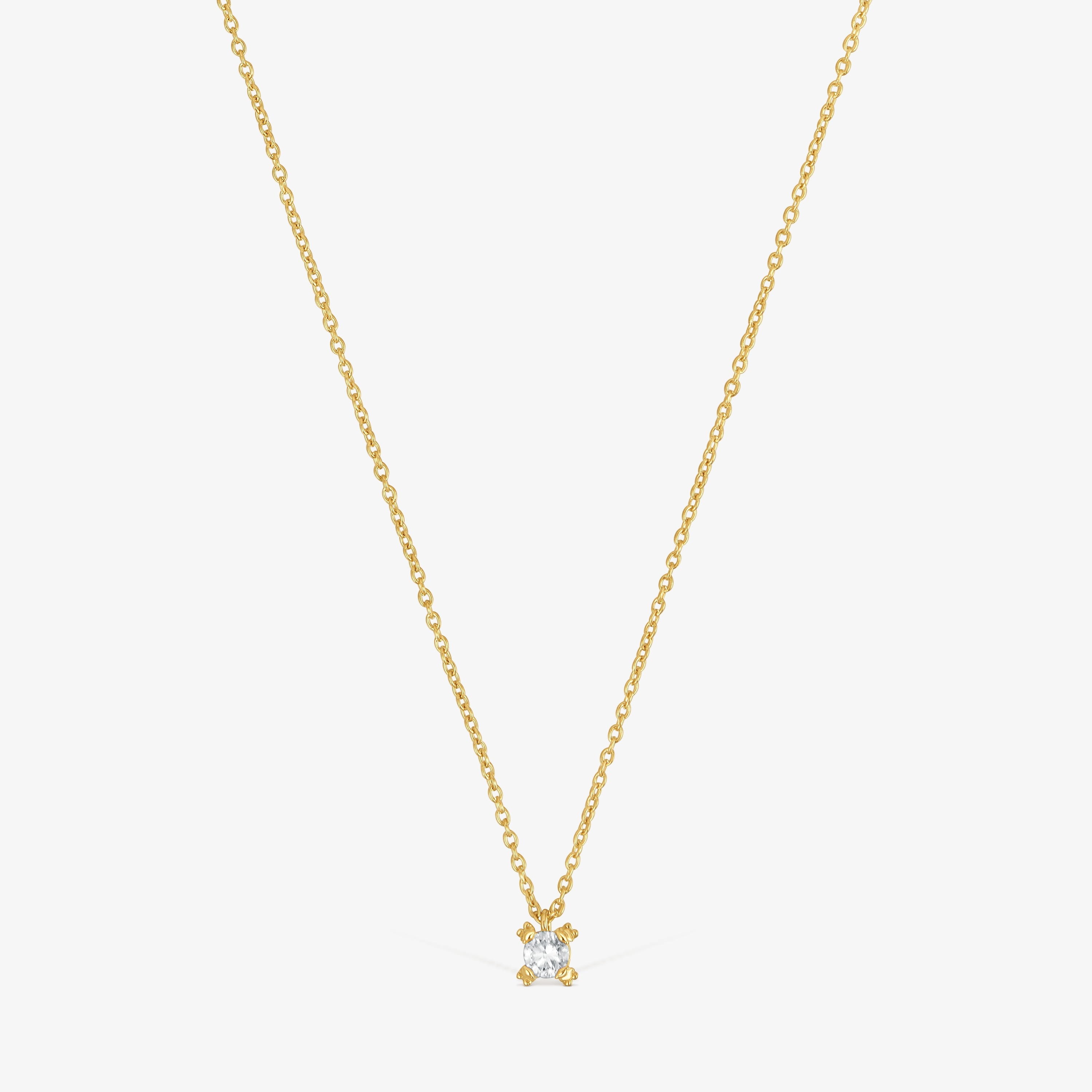 Short 18K gold vermeil Necklace with lab-grown diamond Color Pills