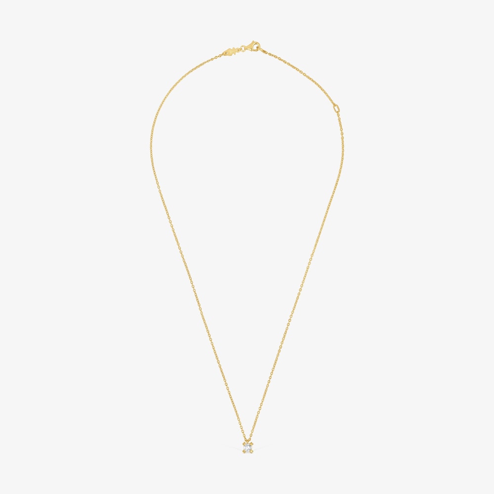 Kurze Halskette Color Pills aus 18&nbsp;kt vergoldetem Silber mit einem im Labor gez&uuml;chteten Diamanten