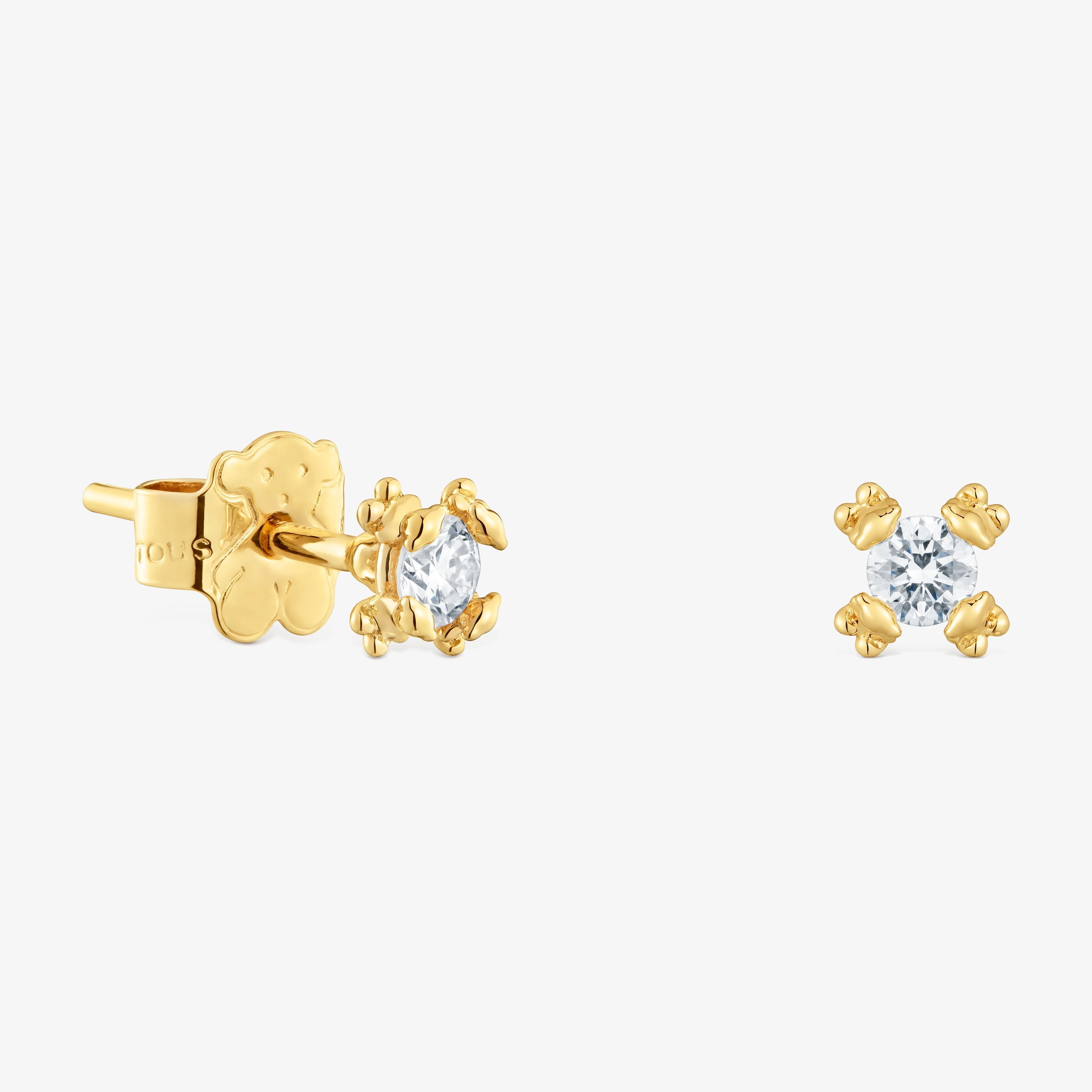4 mm 18K gold vermeil Earrings with lab-grown diamonds Color Pills