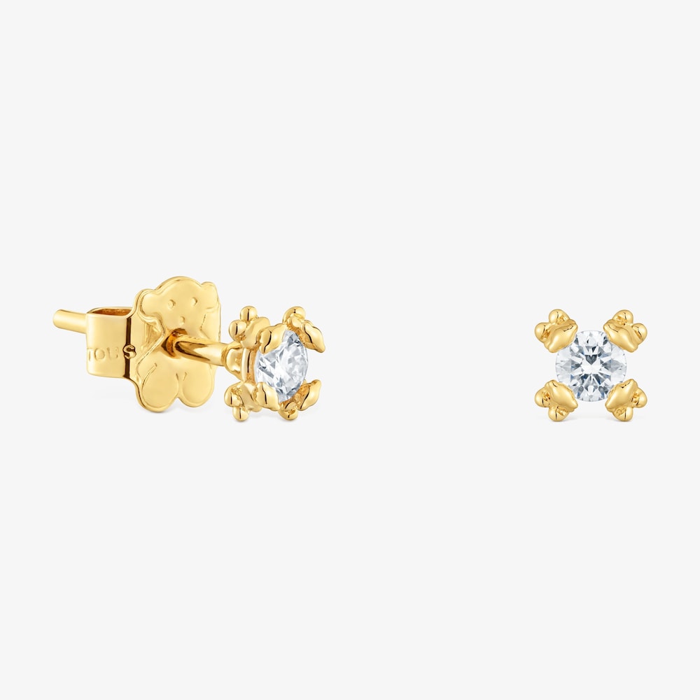 4 mm 18K gold vermeil Earrings with lab-grown diamonds Color Pills