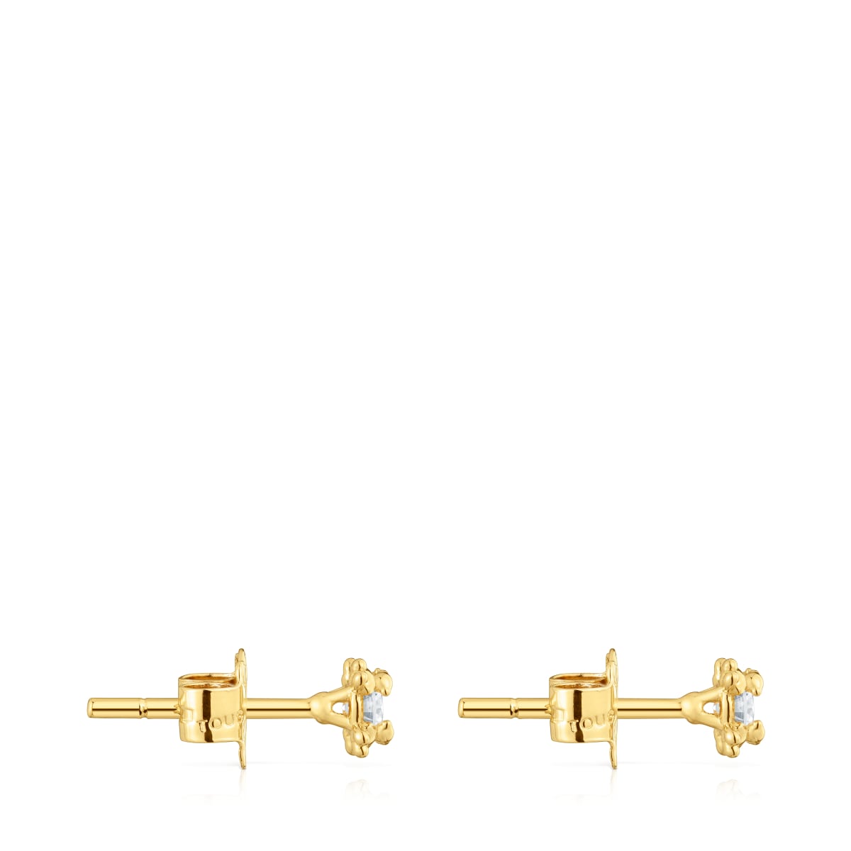 Pendientes con baño de oro 18 kt sobre plata y diamantes creados en laboratorio 4 mm Color Pills