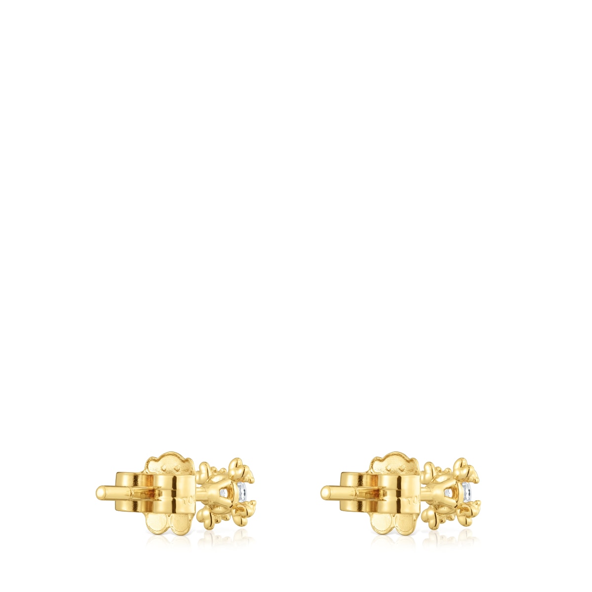Pendientes con baño de oro 18 kt sobre plata y diamantes creados en laboratorio 4 mm Color Pills