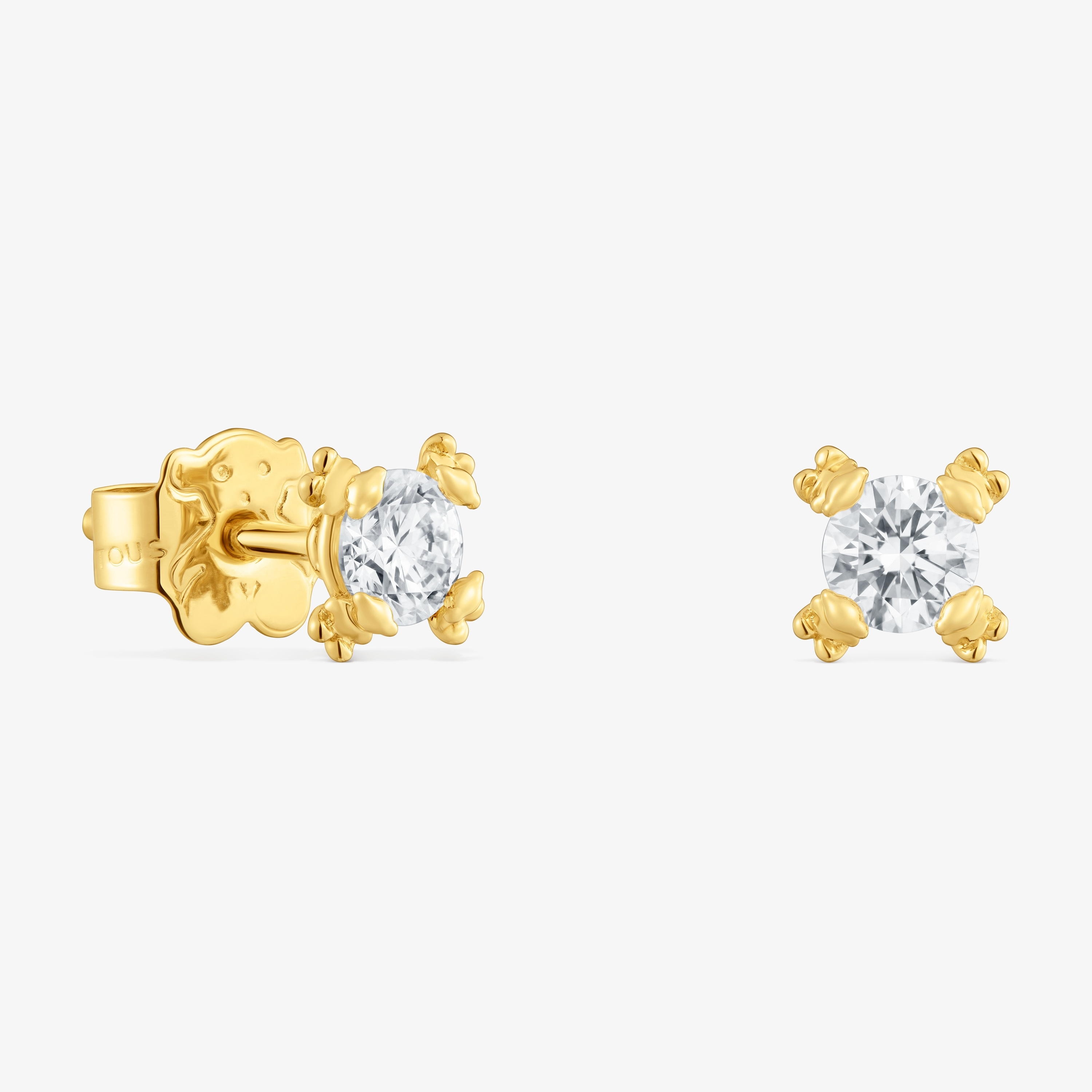 6mm 18K gold vermeil Earrings with lab-grown diamonds TOUS Color Lab