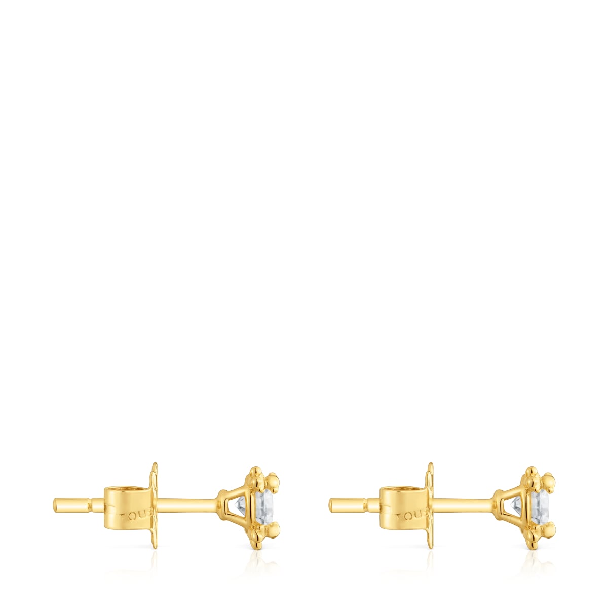 Pendientes con baño de oro 18 kt sobre plata y diamantes creados en laboratorio 6 mm Color Pills