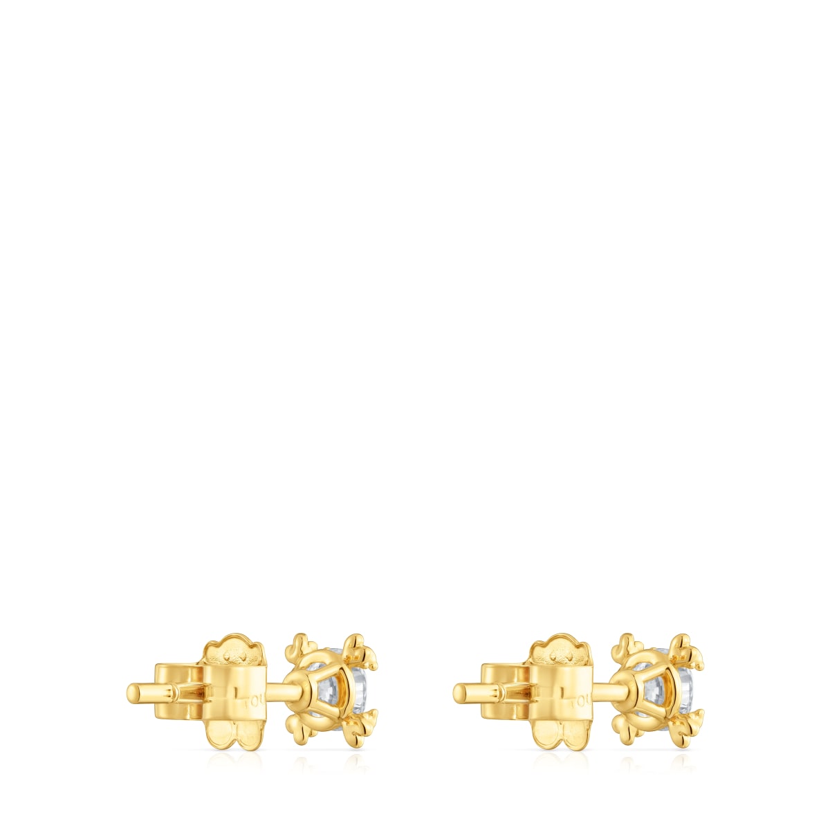 Pendientes con baño de oro 18 kt sobre plata y diamantes creados en laboratorio 6 mm Color Pills