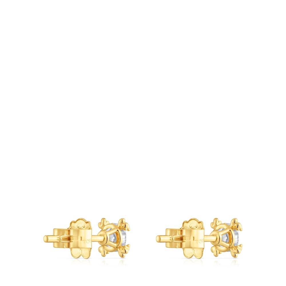 Pendientes con baño de oro 18 kt sobre plata y diamantes creados en laboratorio 6 mm Color Pills image number 2
