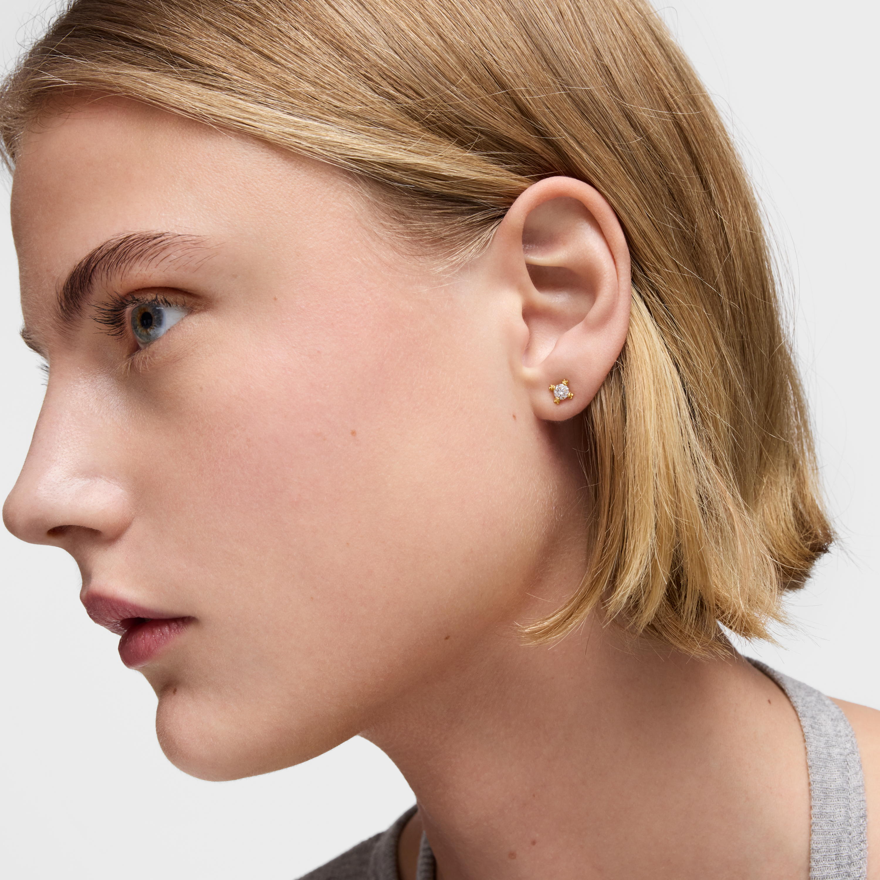 6mm 18K gold vermeil Earrings with lab-grown diamonds TOUS Color Lab