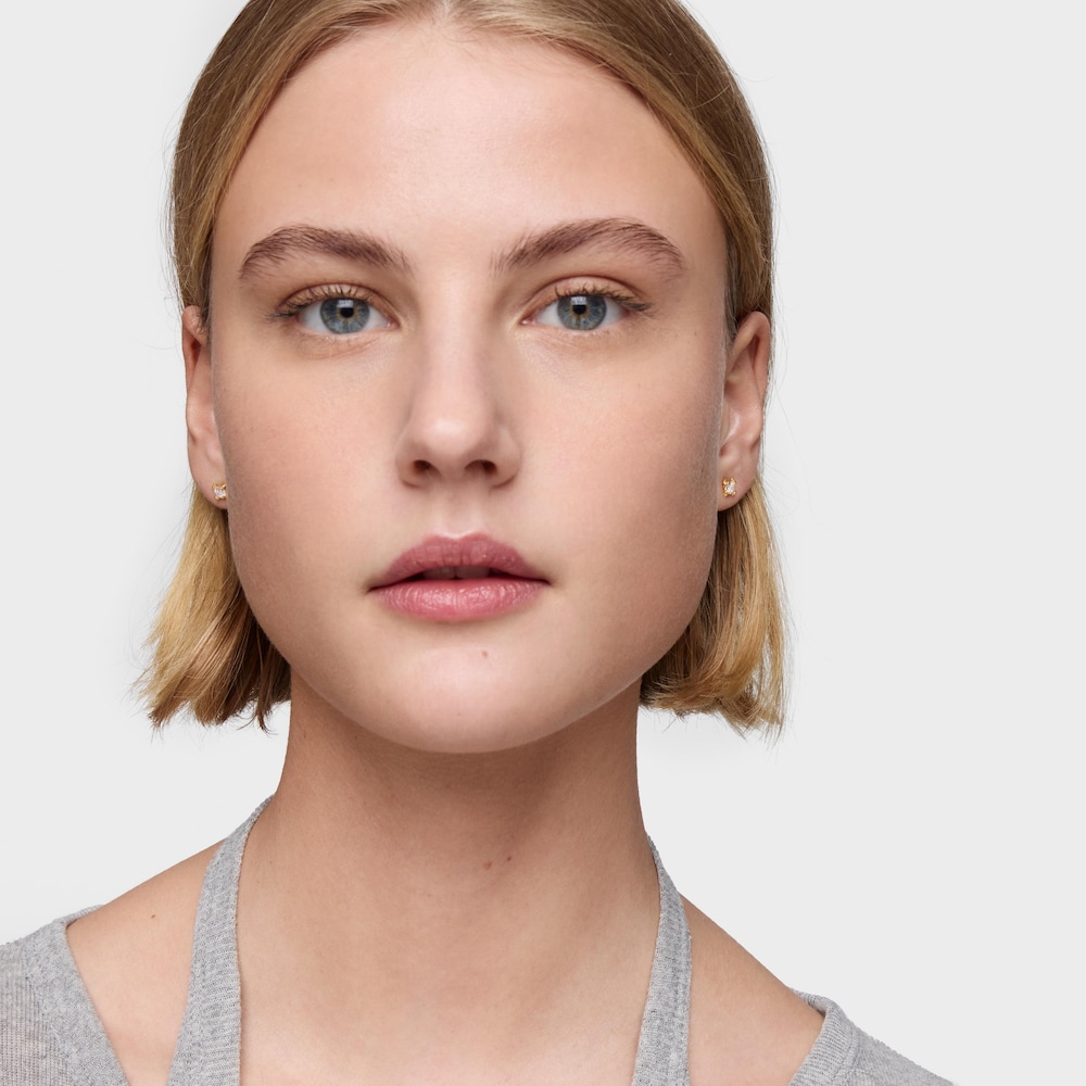 Brincos banhados a ouro de 18&nbsp;K sobre prata e diamantes criados em laborat&oacute;rio 6&nbsp;mm Color&nbsp;Pills