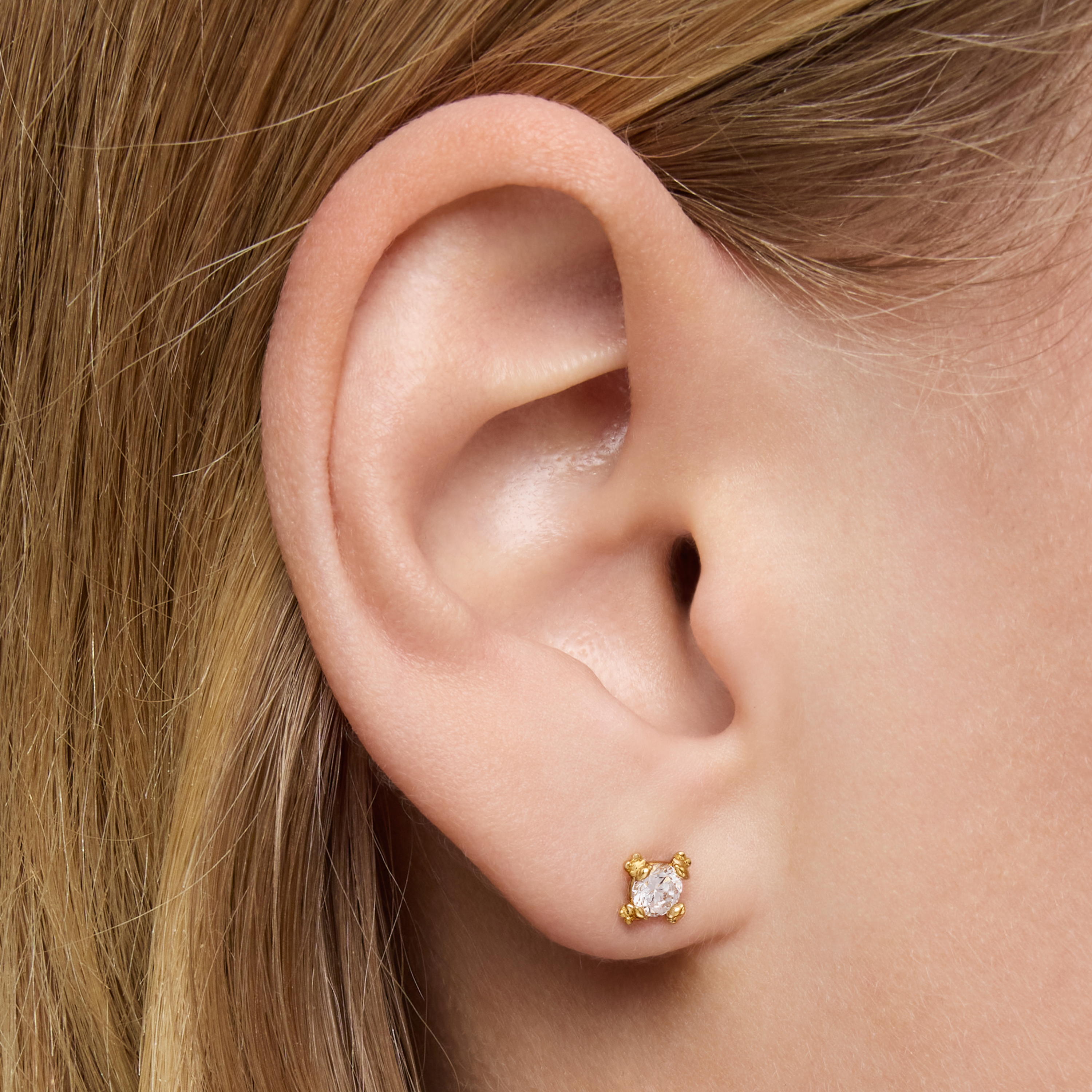 6mm 18K gold vermeil Earrings with lab-grown diamonds TOUS Color Lab