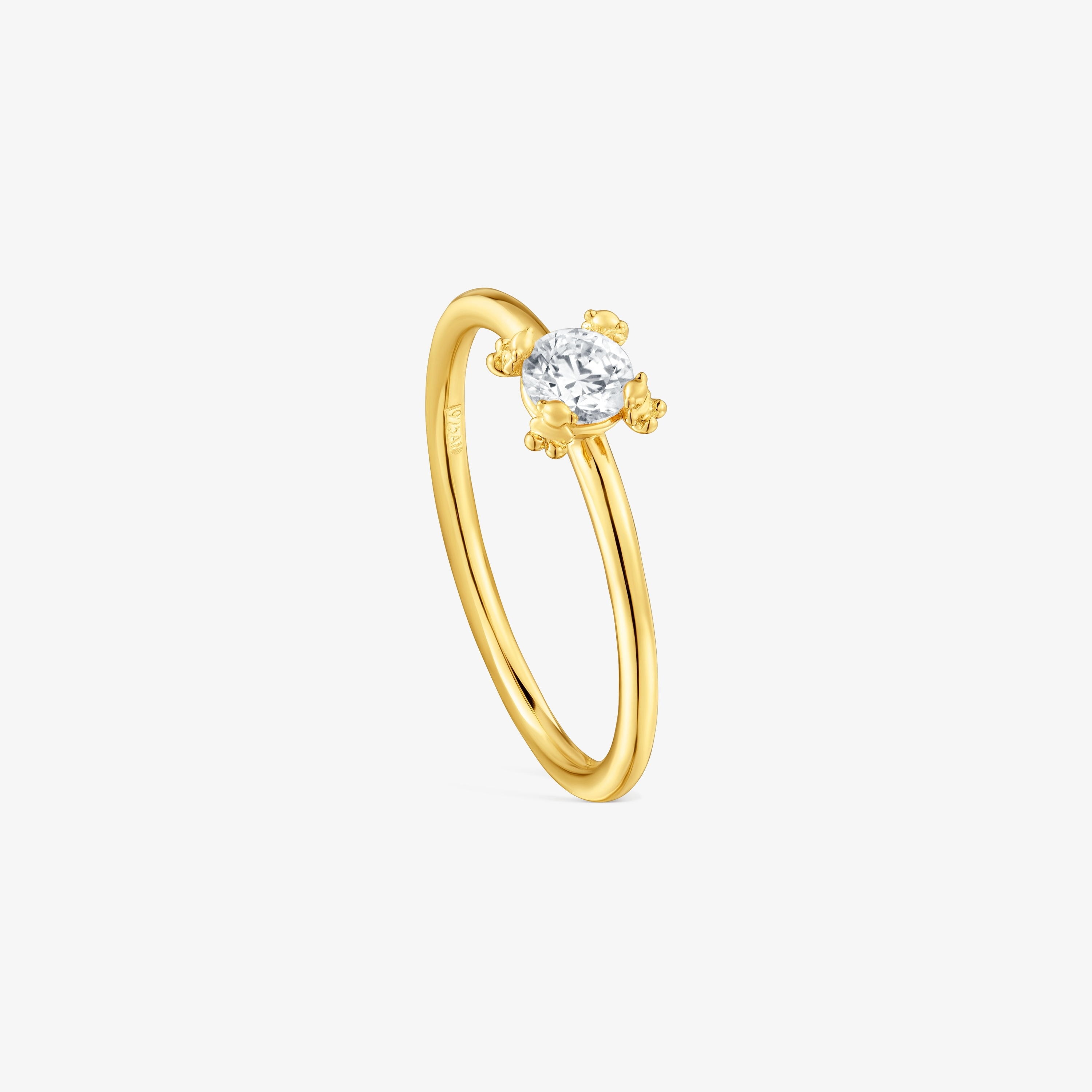 18K gold vermeil Ring with lab-grown diamond Color Pills