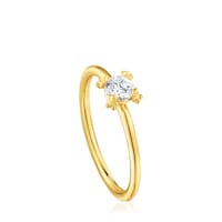 18kt gold plating over silver Ring with lab-grown diamond Color Pills
