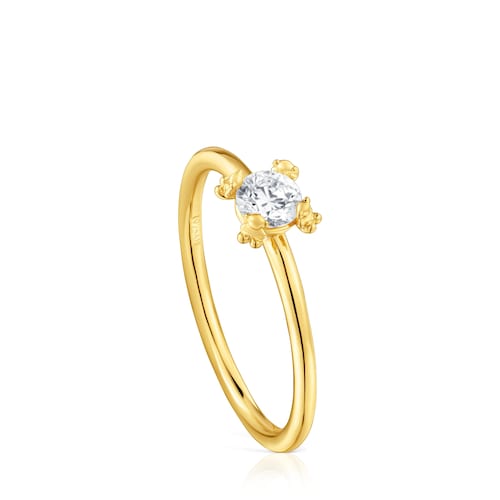 18kt gold plating over silver Ring with lab-grown diamond Color Pills