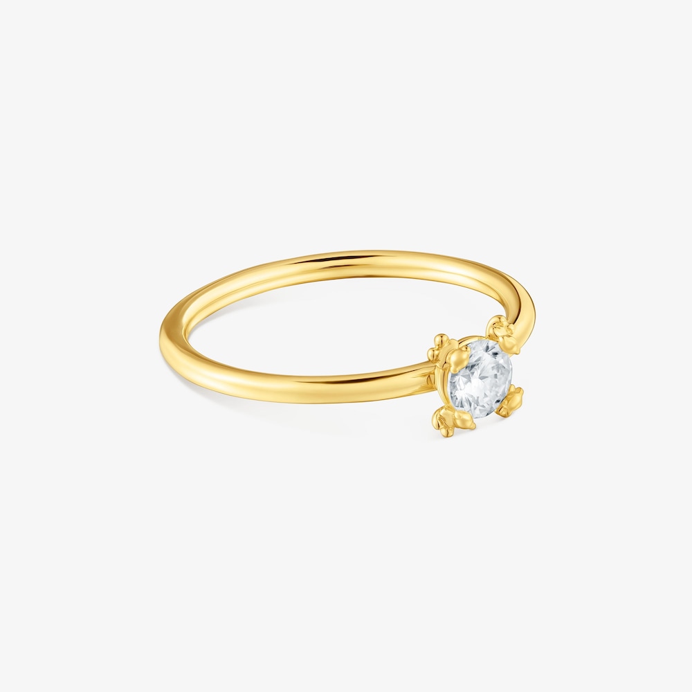 Ring Color Pills aus 18&nbsp;kt vergoldetem Silber mit einem im Labor gez&uuml;chteten Diamanten