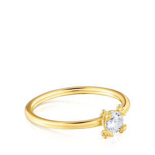 18kt gold plating over silver Ring with lab-grown diamond Color Pills