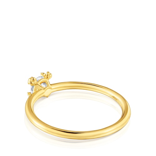 18kt gold plating over silver Ring with lab-grown diamond Color Pills