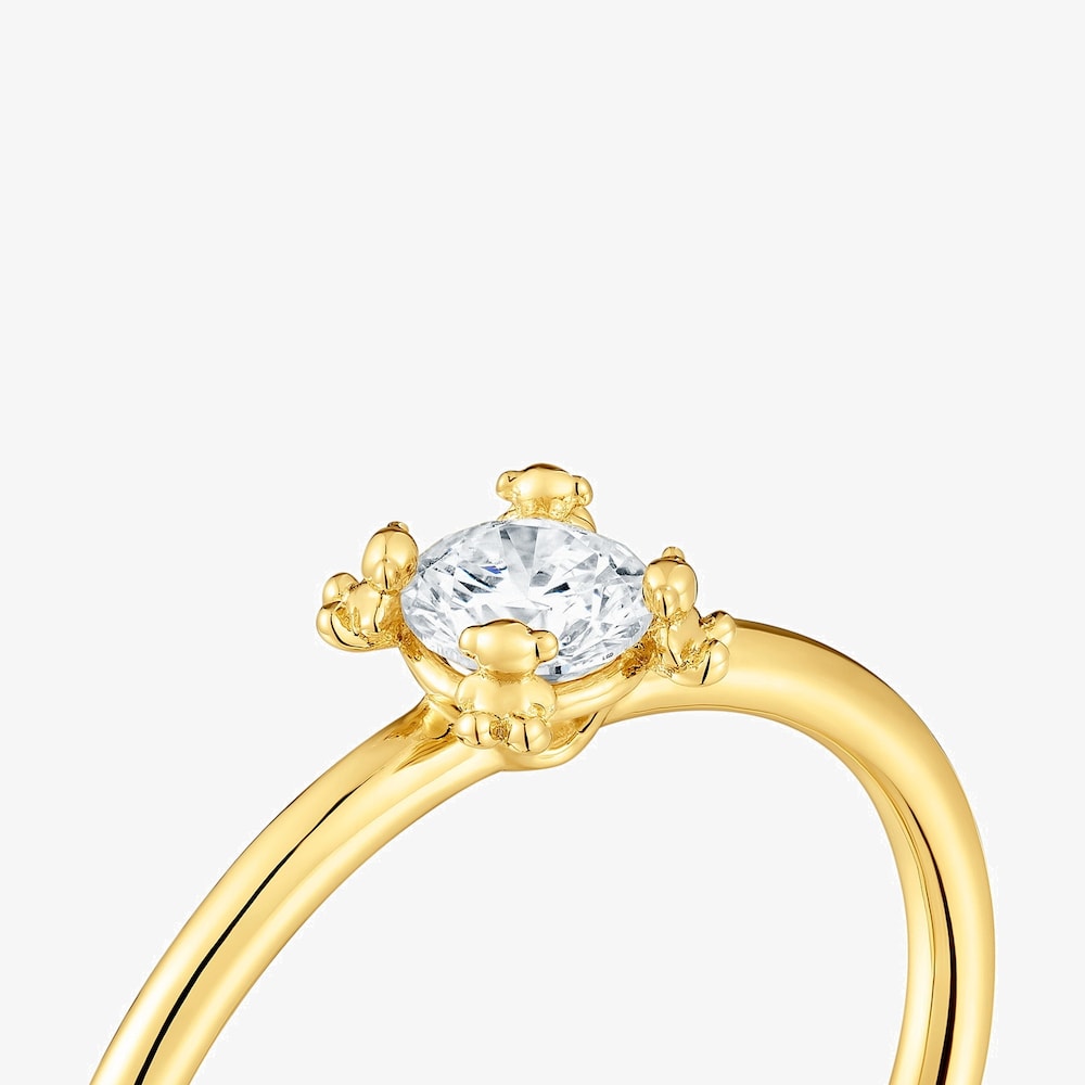 Ring Color Pills aus 18&nbsp;kt vergoldetem Silber mit einem im Labor gez&uuml;chteten Diamanten