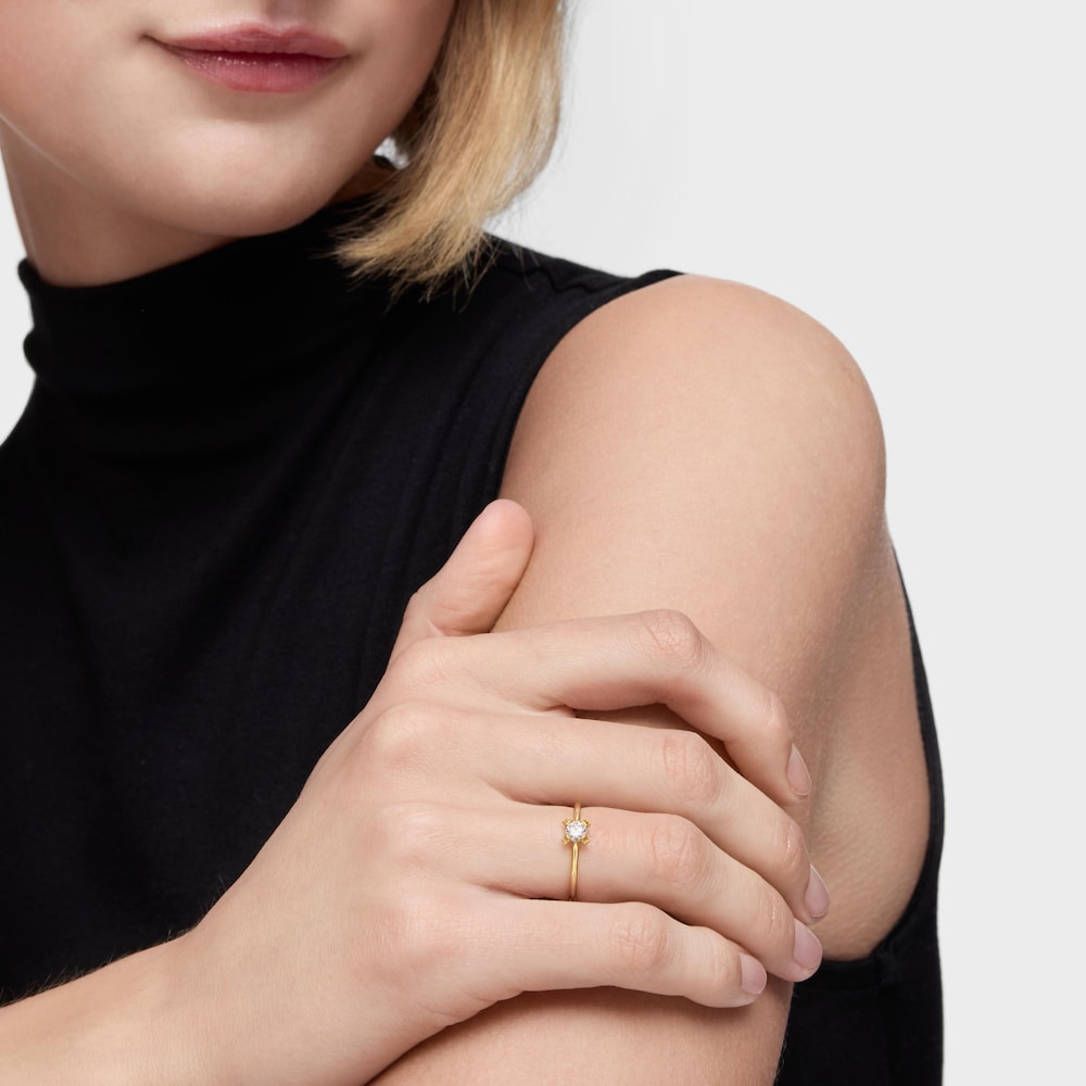 Ring Color Pills aus 18&nbsp;kt vergoldetem Silber mit einem im Labor gez&uuml;chteten Diamanten