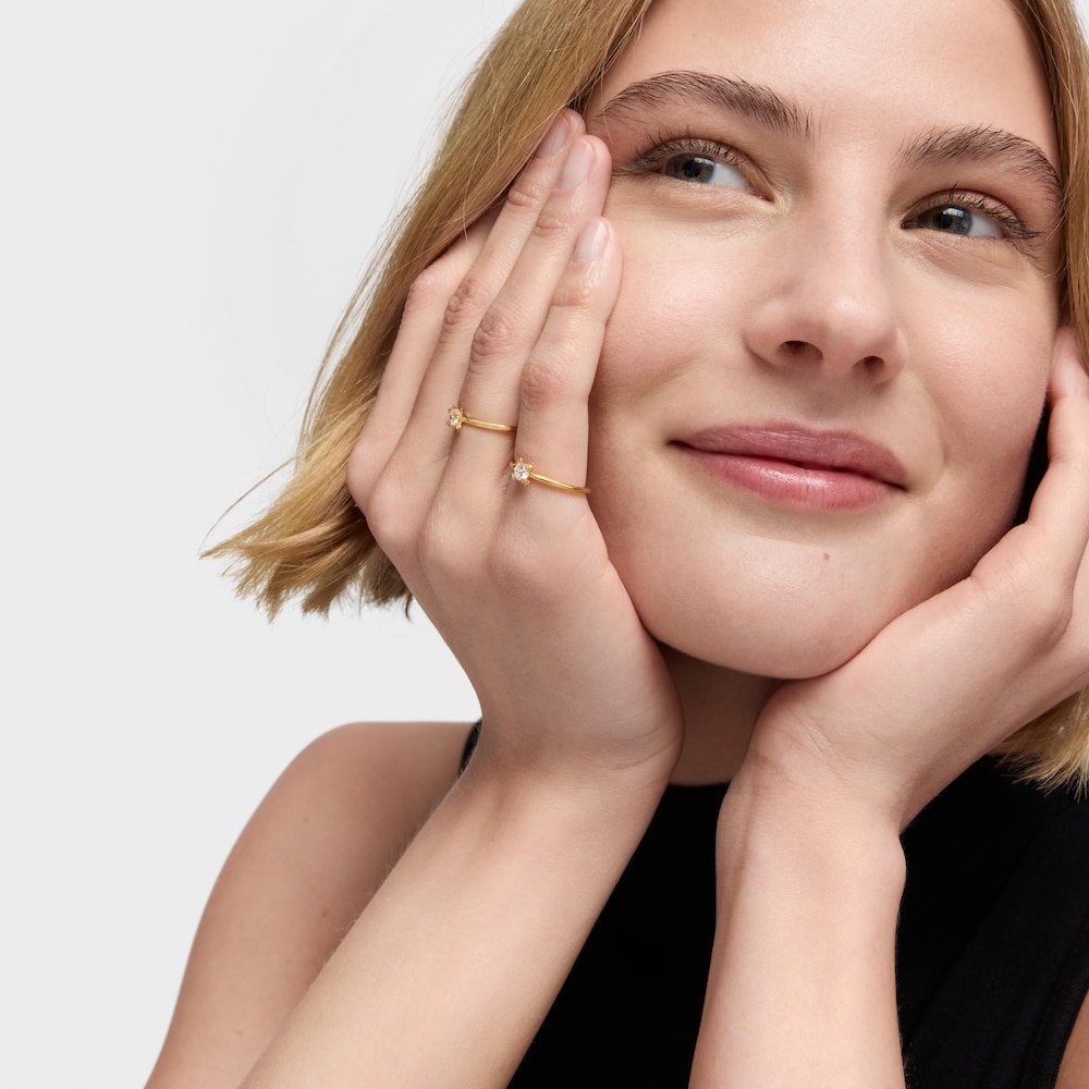 Ring Color Pills aus 18&nbsp;kt vergoldetem Silber mit einem im Labor gez&uuml;chteten Diamanten