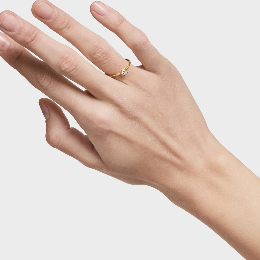 Ring Color Pills aus 18&nbsp;kt vergoldetem Silber mit einem im Labor gez&uuml;chteten Diamanten