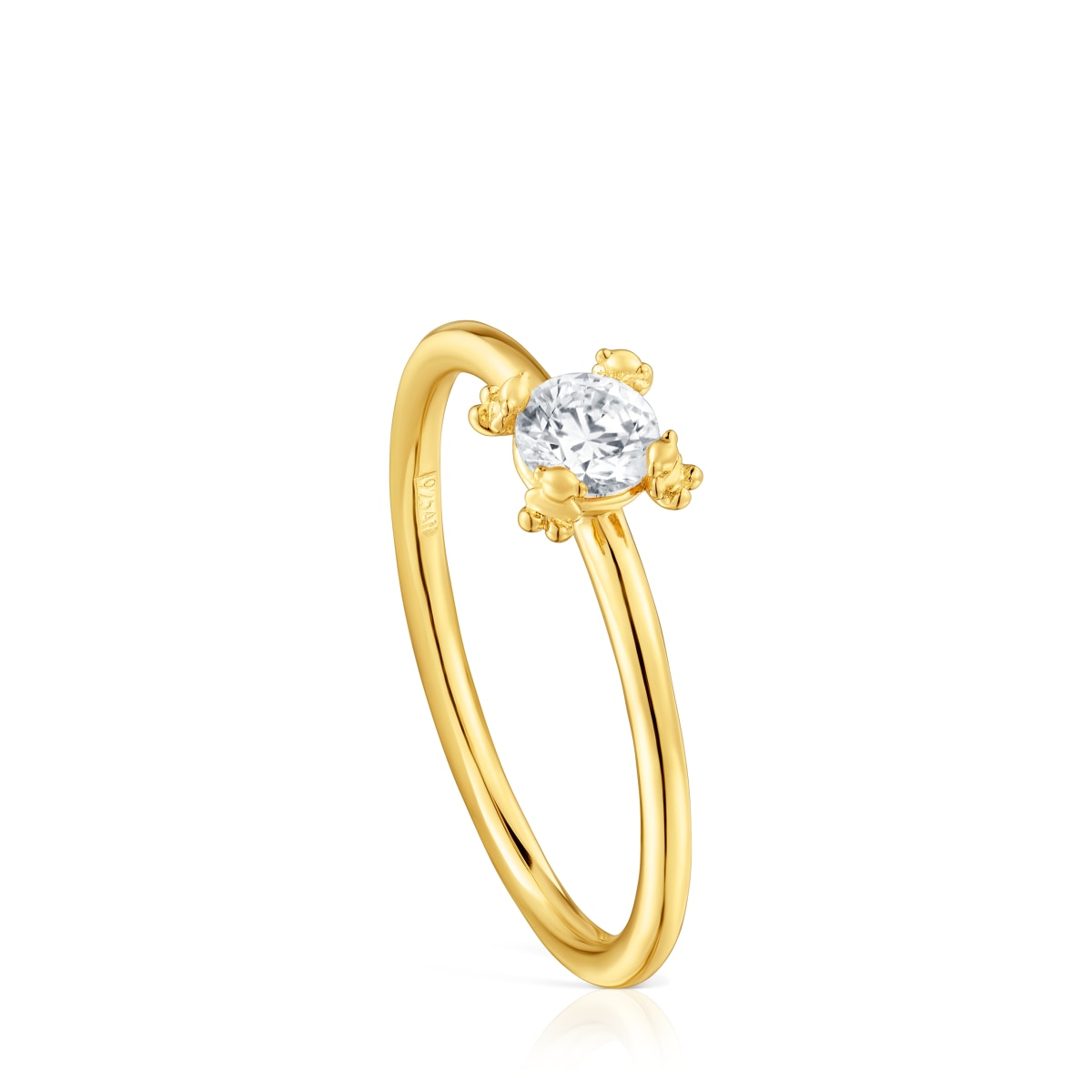 18kt gold plating over silver Ring with lab-grown diamond Color Pills