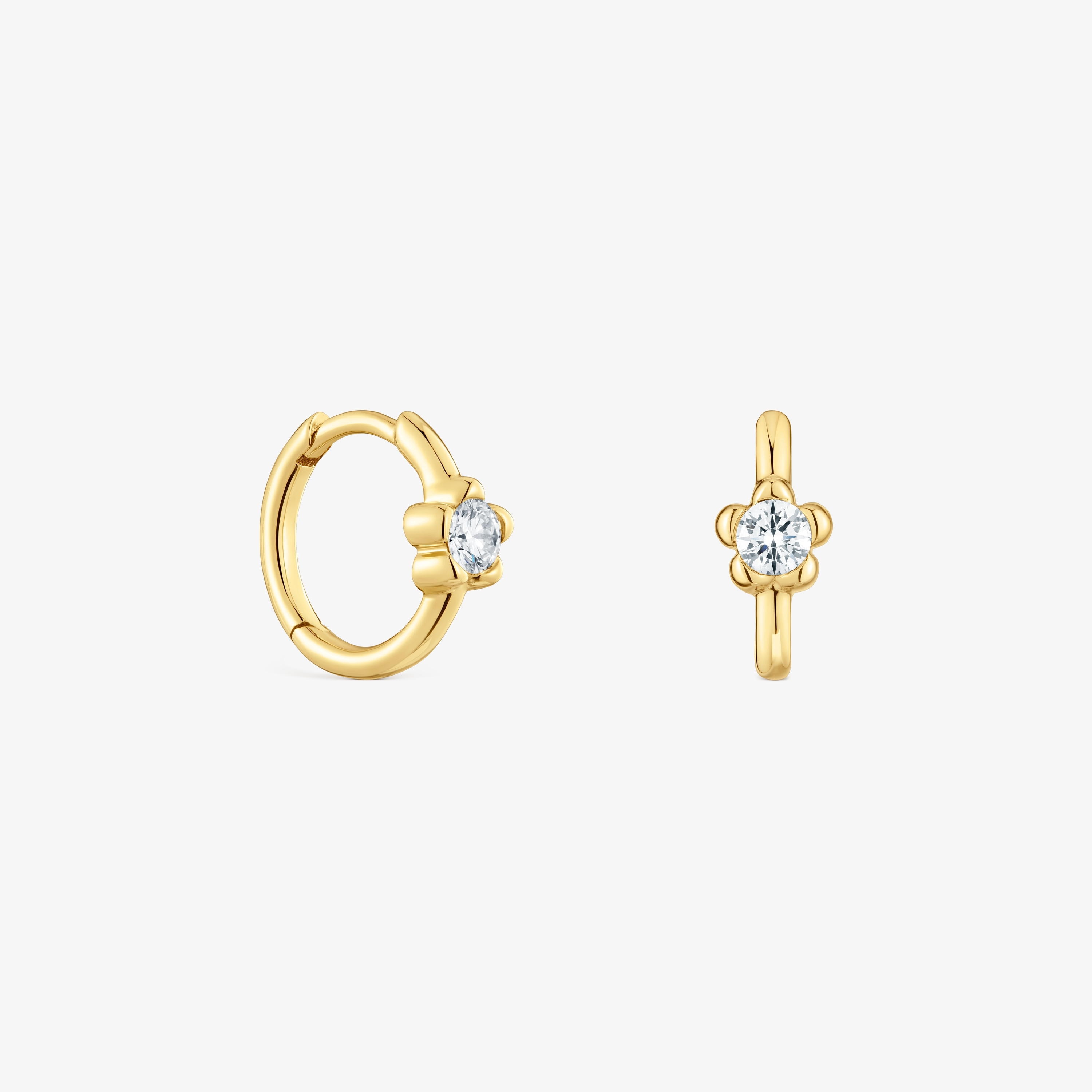 18K solid gold Hoop earrings with lab-grown diamonds and flower motif TOUS Lili