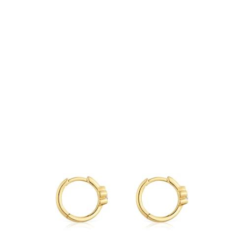 Gold Hoop earrings with lab-grown diamonds and flower motif TOUS Lili